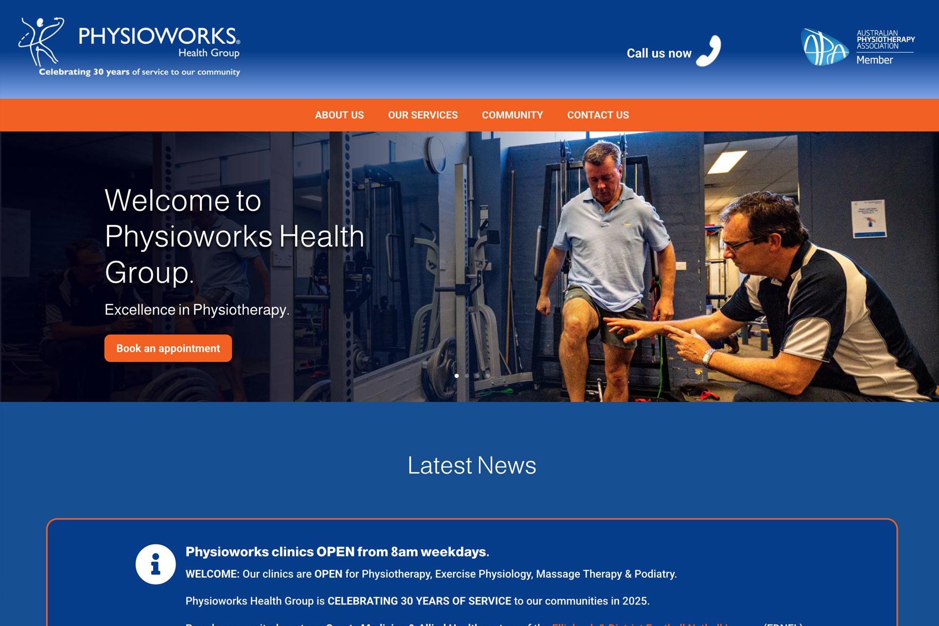 Homepage Physioworks Group homepage